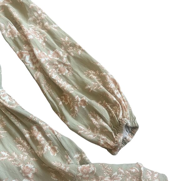 Kivari Tie Front Long Sleeve Mini Dress Flowy Floral Print Size Small Women's - Picture 10 of 14